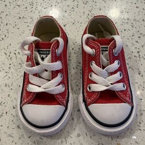 Converse Kids Red and White Sneakers